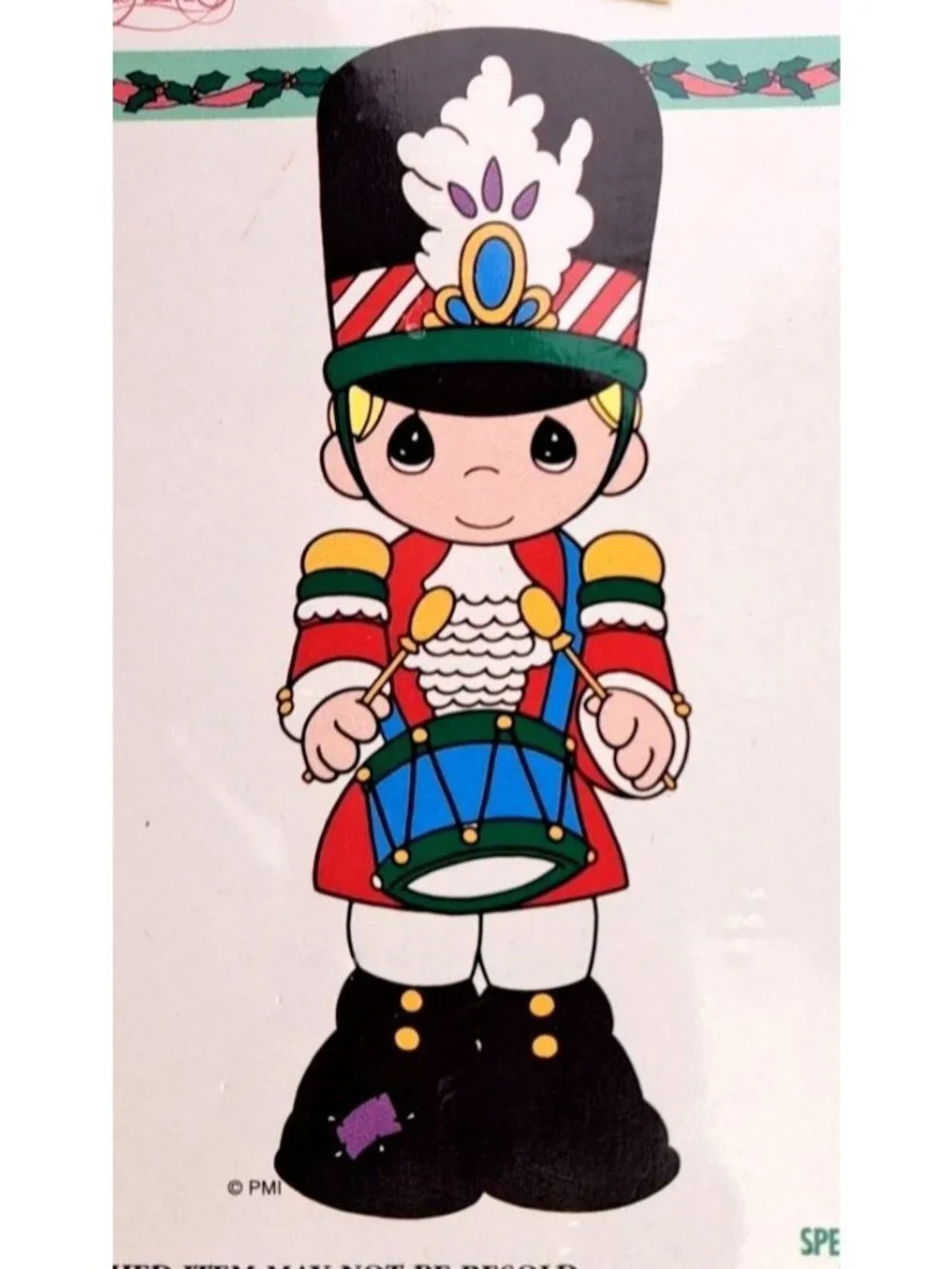 Vintage Precious Moments Drummer Boy Iron-On Transfer Christmas Craft 1997 New
